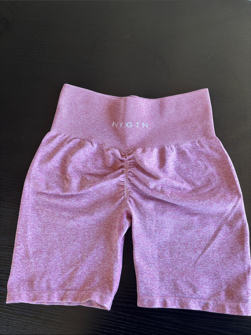 NVGTN pink scrunch gym shorts